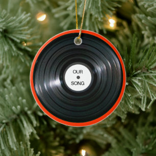 Vinyl LP Record Ceramic Ornament