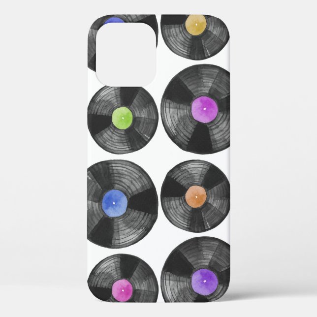 Vinyl LP Records Retro Illustration Case-Mate iPhone Case (Back)