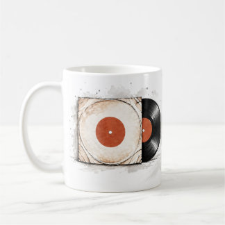 vinyl mug, coffee, tea, gift coffee mug