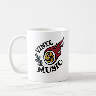 Vinyl Music Flame Tattoo 45 RPM Adapter Coffee Mug