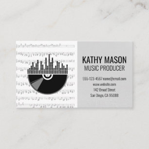 Vinyl   Musical Notes   Music Producer Business Card