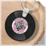 Vinyl | Musician DJ | QR Code Keychain<br><div class="desc">Introducing our customizable vinyl LP style QR Code keychain- the perfect accessory for the music professional! This keychain features a sleek vinyl LP record in pink and white, along with a QR code that can be linked to your own music. With our "personalize" feature, you can generate your own unique...</div>