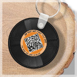 Vinyl | Musician DJ | QR Code Keychain<br><div class="desc">Introducing our customizable vinyl LP style QR Code keychain- the perfect accessory for the music professional! This keychain features a sleek vinyl LP record in two tones of orange, along with a QR code that can be linked to your own music. With our "personalize" feature, you can generate your own...</div>