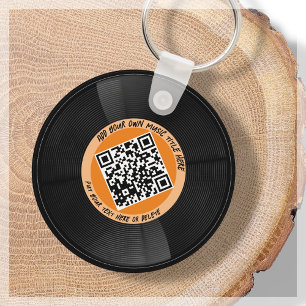Vinyl Musician DJ QR Code Keychain