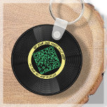 Vinyl | Musician DJ | QR Code Keychain<br><div class="desc">Introducing our customizable vinyl LP style QR Code keychain- the perfect accessory for the music professional! This keychain features a sleek vinyl LP record in yellow and green, along with a QR code that can be linked to your own music. With our "personalize" feature, you can generate your own unique...</div>