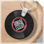 Vinyl | Musician DJ | QR Code  Keychain<br><div class="desc">Introducing our customizable vinyl LP style QR Code keychain- the perfect accessory for the music professional! This keychain features a sleek vinyl LP record in black and red, along with a QR code that can be linked to your own music. With our "personalize" feature, you can generate your own unique...</div>