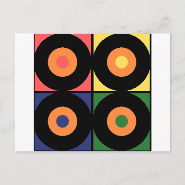 Vinyl Pop Art Postcard (Front)
