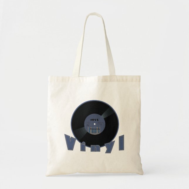 VINYL Record 1955 Label Tote Bag (Front)