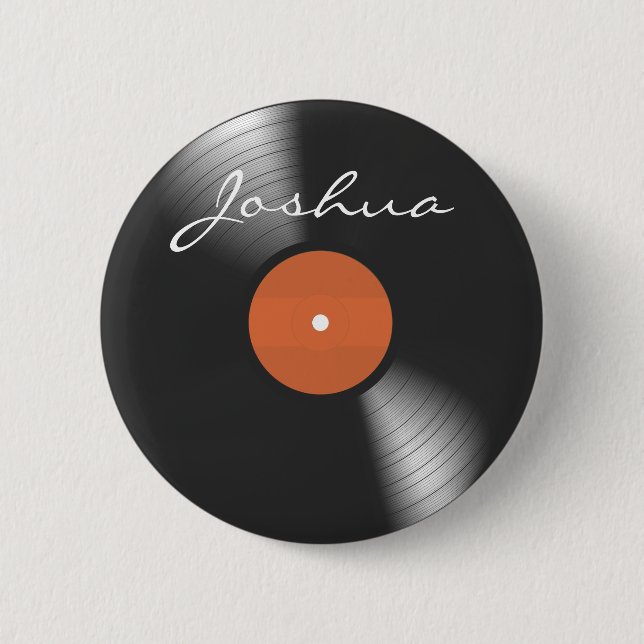 Vinyl Record 2 Inch Round Button (Front)