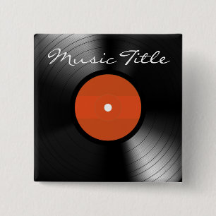 Vinyl Record 2 Inch Square Button