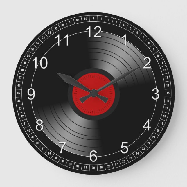 Vinyl Record 2 Large Clock (Front)
