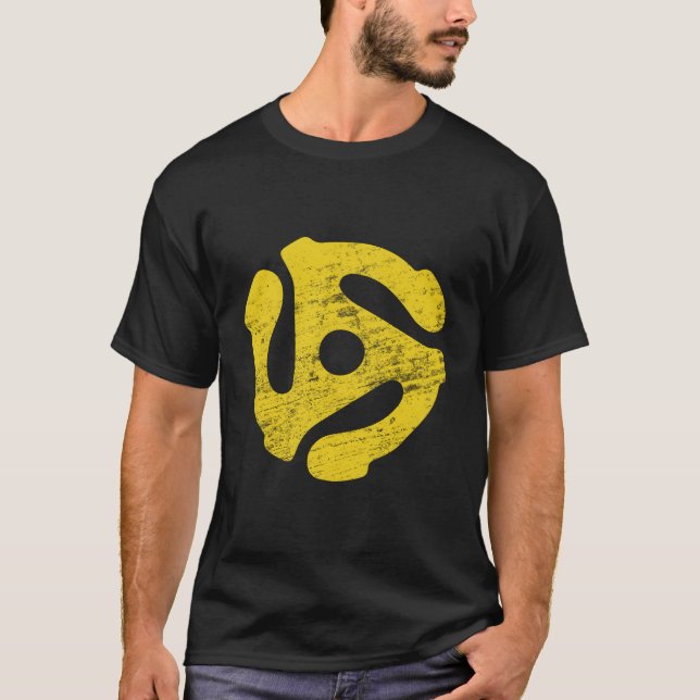 Vinyl Record 45 Rpm Spindle Adapter Hoodie T-Shirt (Front)