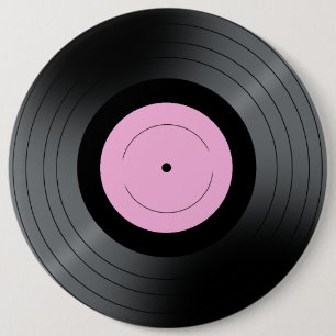 Vinyl record 6 inch round button