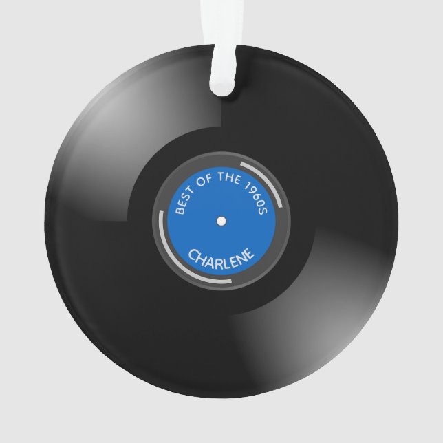 Vinyl Record Album Design Ornement acrylique (dos)