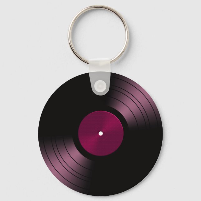 Vinyl Record Album in Pink Keychain (Front)