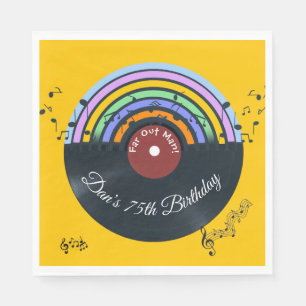 Vinyl Record Album Music Notes Rainbow Napkin