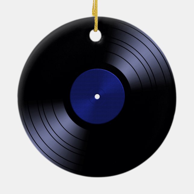 Vinyl Record Album - Retro 70s 45 Disc Ceramic Ornament (Back)