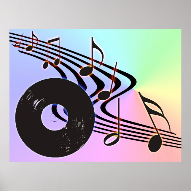 Vinyl Record and Notes Poster (Front)