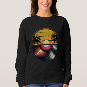 Vinyl Record Art, Disc Jockey retro sunset, Vinyl  Sweatshirt