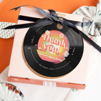 Vinyl Record Baby Shower Favour Tags