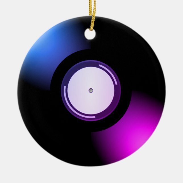 Vinyl Record Ceramic Ornament (Front)