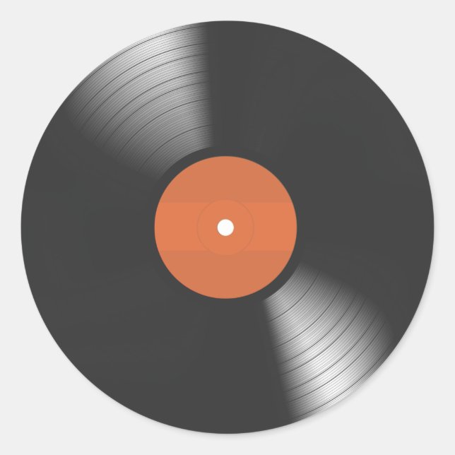 Vinyl Record Classic Round Sticker (Front)