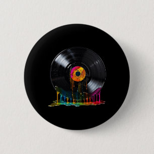 Vinyl Record Colourful Retro Vintage Vinyl Record  2 Inch Round Button