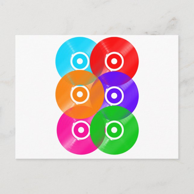 Vinyl Record Colours Postcard (Front)
