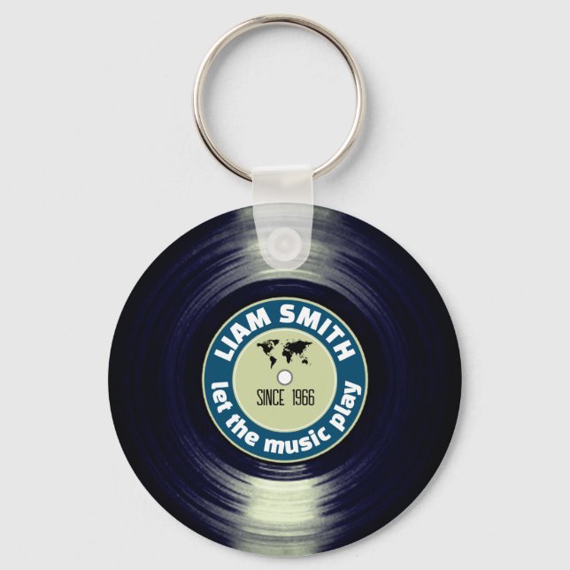 Vinyl Record Elegant Keychain  (Front)