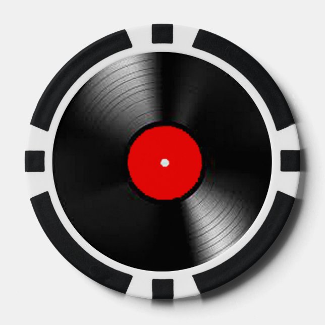 "Vinyl Record" gifts and products Poker Chips (Front)