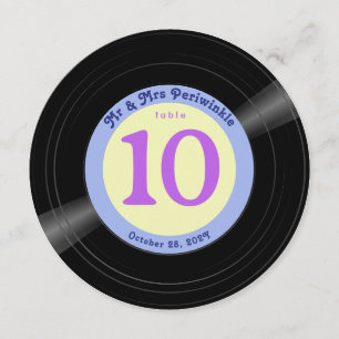 Vinyl Record Groovy Periwinkle Table Number