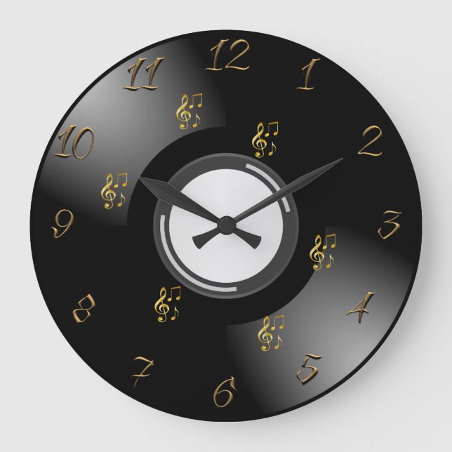 Vinyl record large clock (Front)
