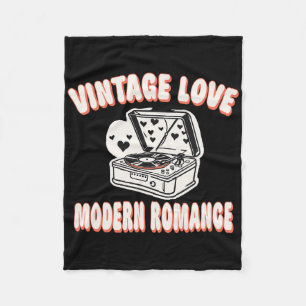 Vinyl Record Lover Valentine Vintage Love Modern R Fleece Blanket