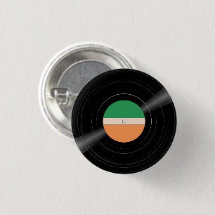 Vinyl Record LP Stripe Label Custom Color Button