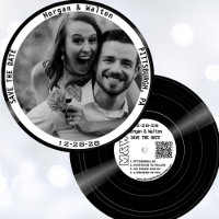 Vinyl Record Monogram Photo - White