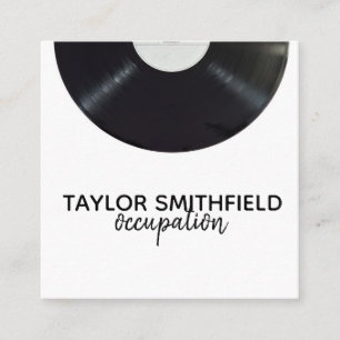 vinyl record music business card vintage modern