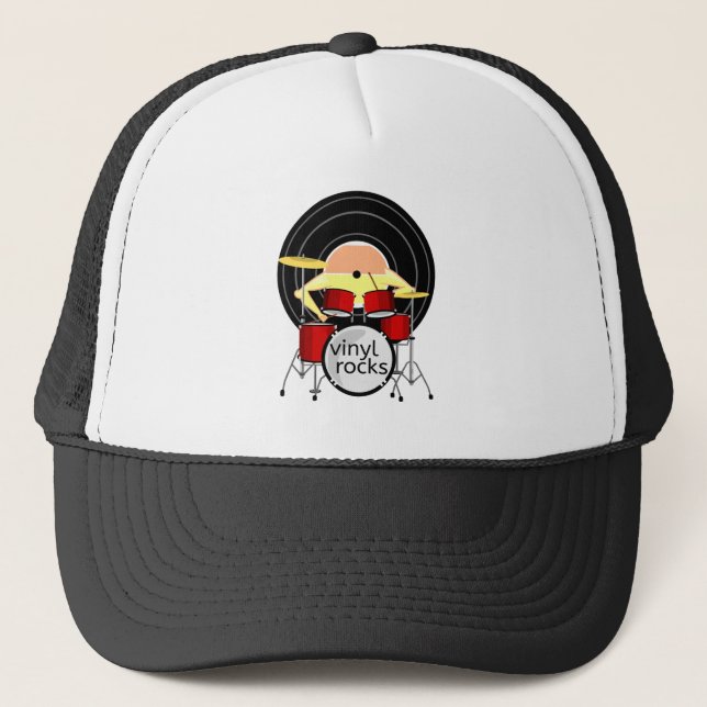 Vinyl Record Music Trucker Hat (Front)