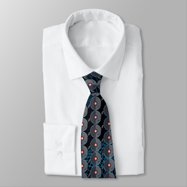Vinyl Record Neck Tie (Tied)