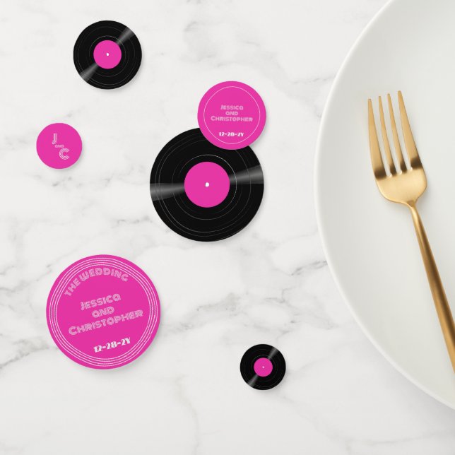 Vinyl Record Personalized Confetti Groovy Purple (Group)