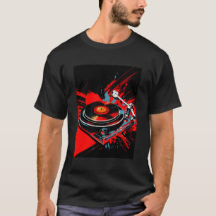 Vinyl Record Player Dj Music Vintage Retro T-Shirt