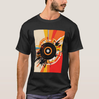 Vinyl Record Player Dj Music Vintage Retro T-Shirt