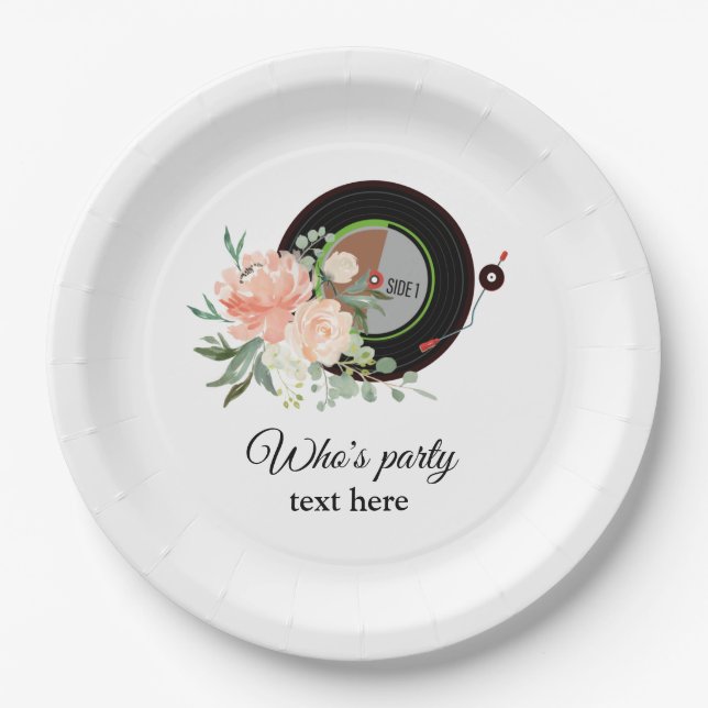 vinyl record player  paper plate (Front)