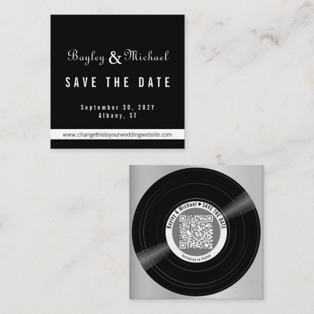 Vinyl Record QR Code 10 Enclosure Cards (Front/Back)