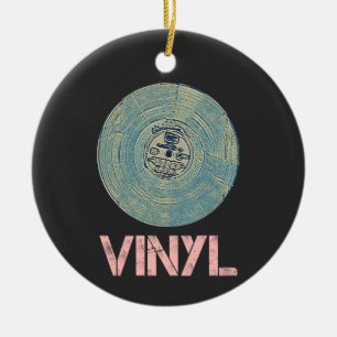 Vinyl Record Retro Disco Vintage Music Design Ceramic Ornament