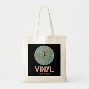 Vinyl Record Retro Disco Vintage Music Design Tote Bag