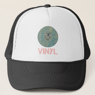 Vinyl Record Retro Disco Vintage Music Design Trucker Hat