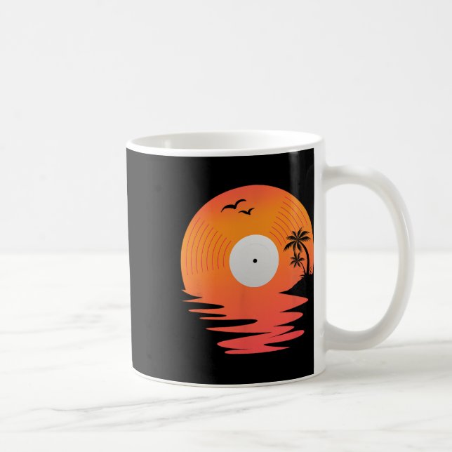 Vinyl Record Retro Disk Sea Beach Turntables Desig Coffee Mug (Right)