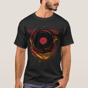 Vinyl Record Retro Grunge With Paint And Scratches T-Shirt