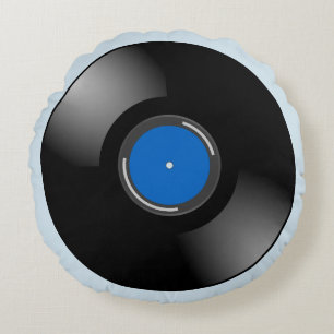 Vinyl Record Round Pillow