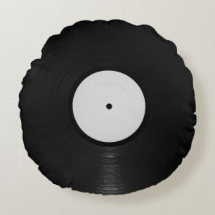 Vinyl Record Round Pillow